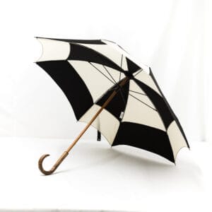 Parapluie carré noir et écru