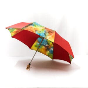 Parapluie pliant femme imprimé Batik rouge