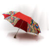 Parapluie pliant femme imprimé multicolore rouge