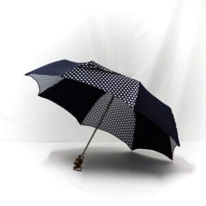 Parapluie pliant femme imprimé pois bleu