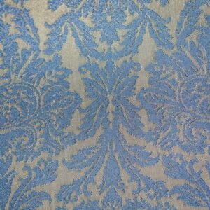 Tissu jacquard baroque bleu