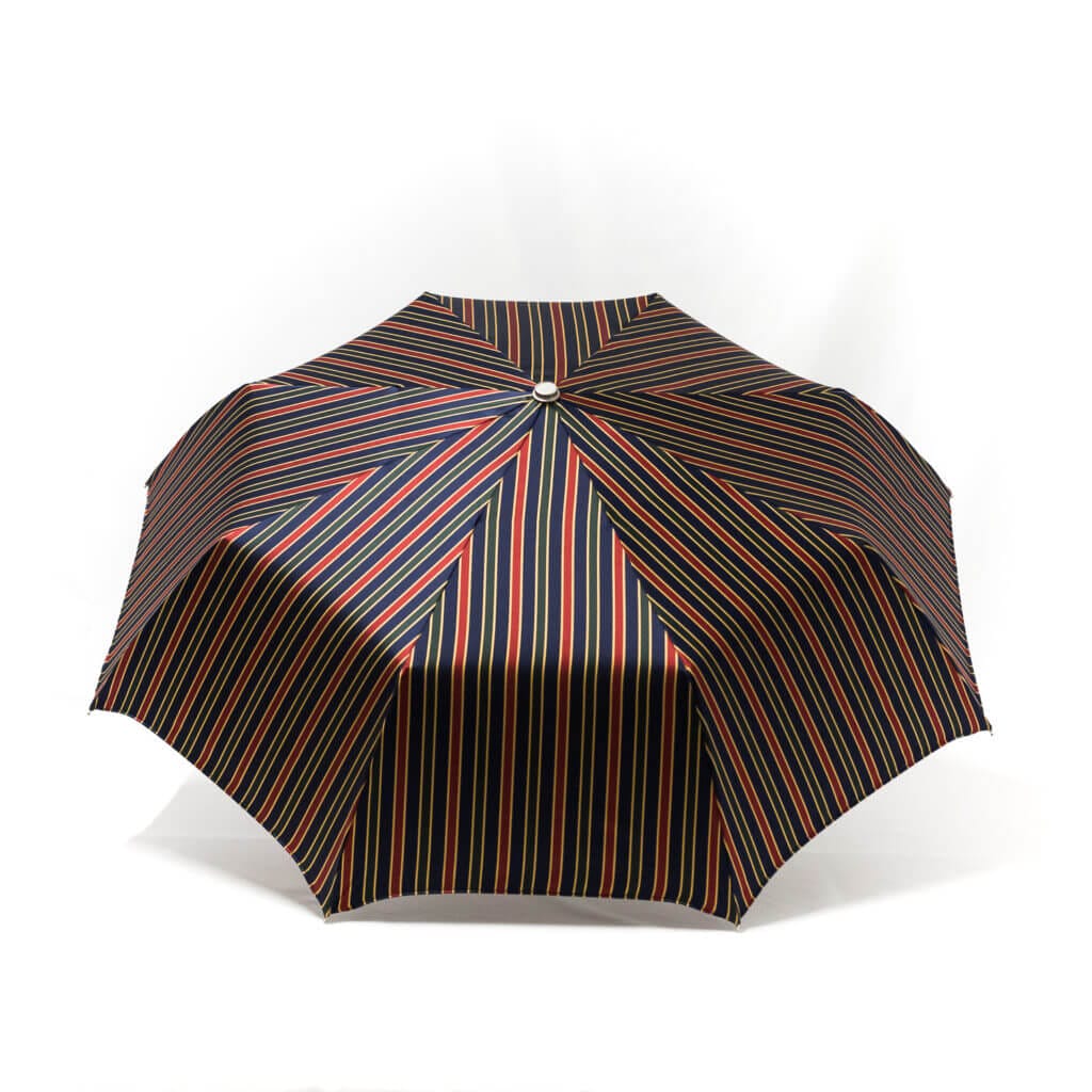 Parapluie pliant femme tissé rayures colorées