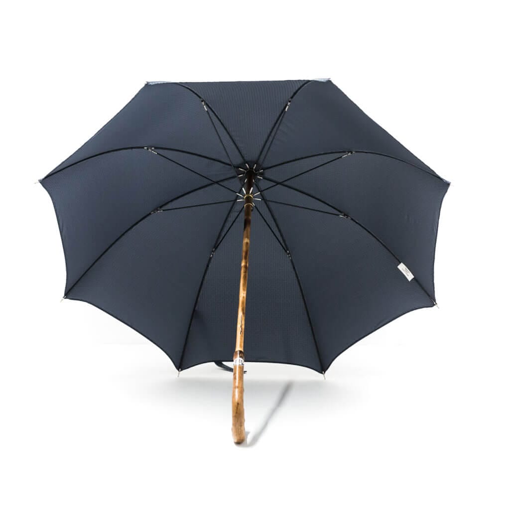 Parapluie chic anglais tissé petits carreaux bleus