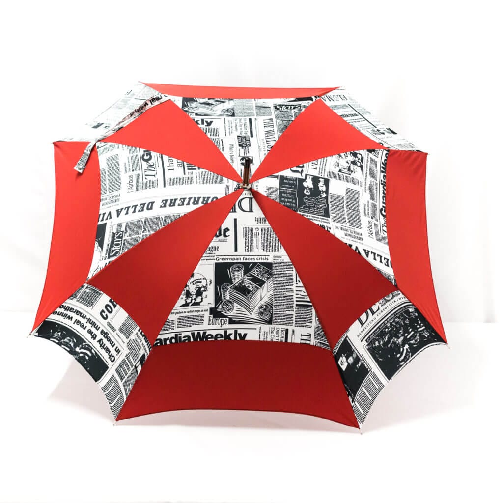 Parapluie carré journal rouge