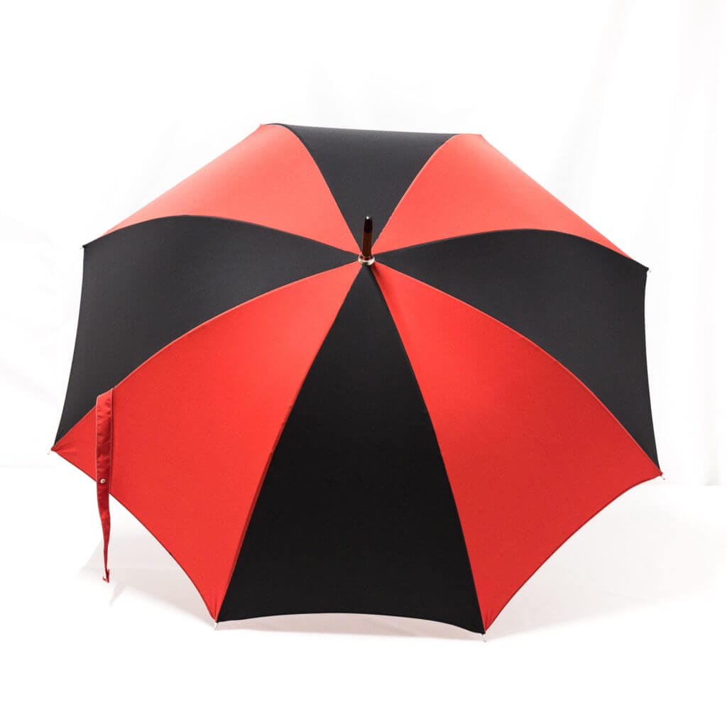 Parapluie droit classique rouge et noir